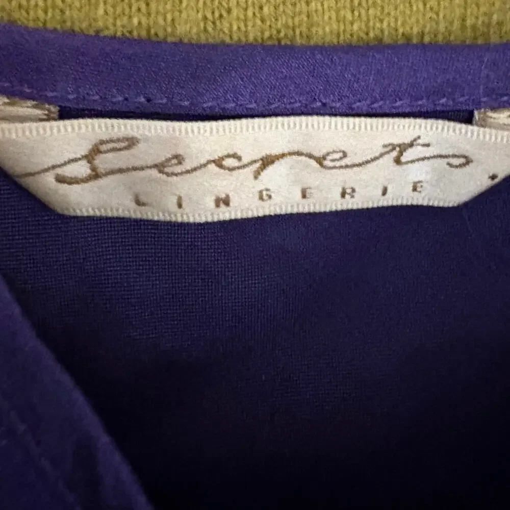 Secrets Purple Satin Feel Slip Dress Nighty Chemise Sexy Sz 14 Simple Lingerie